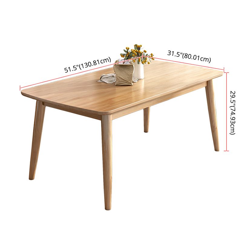 Ensemble de restauration en bois massif de style moderne avec une table à table fixe à 4 pattes pour salle à manger