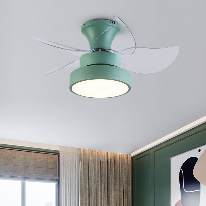 1 Light Ceiling Fan Light Modern Style Metal Ceiling Fan Lighting for Dining Room