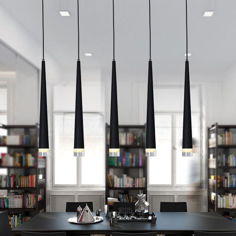 Minimalist Linear Pendant Lighting, Long Bar Acrylic Hanging Light for Living Room