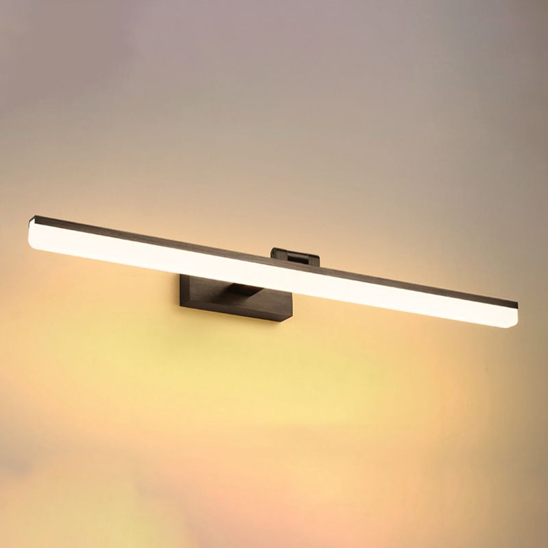 Linear Shape Vanity Light Contemporary Style Metal 1 Light LED Mirror Light for Bathroom