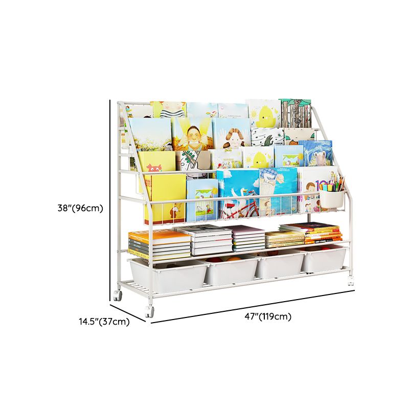 Modern Metal Standard Bookcase Closed Back Standard Kids Bookcase