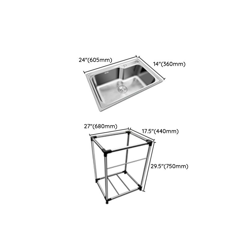 Kitchen Sink Stainless Steel Drop-In Rectangle All-in-one Soundproof Kitchen Sink