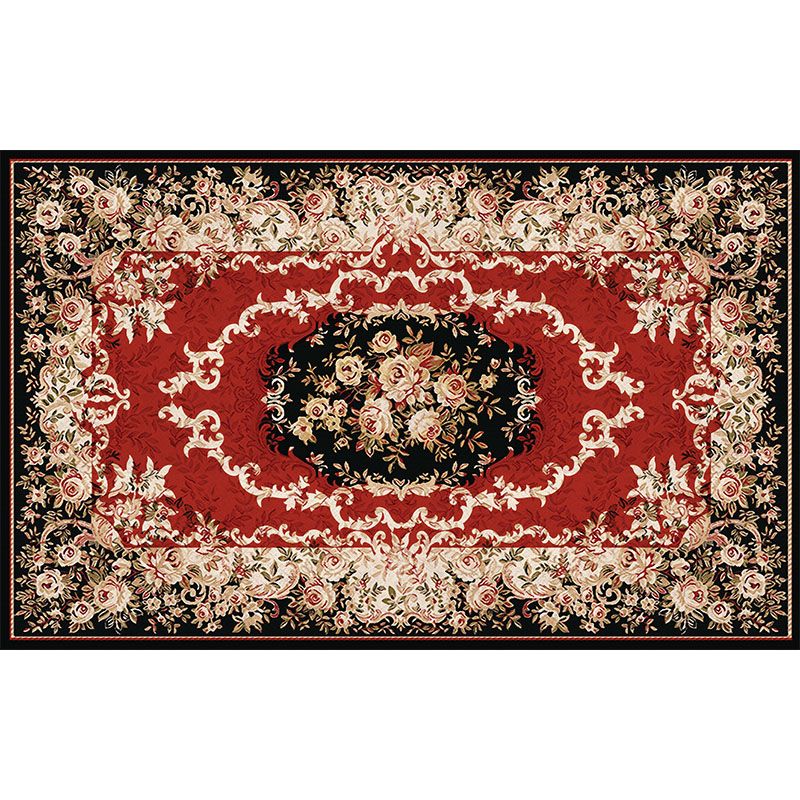 Southwestern Living Room Rug Multi Colored Floral Printed Area Carpet Polyster Non-Slip Backing Easy Care Rug