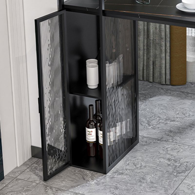 Glam Style Bar Table 42-inch Height Stone Top Pub Table with Cupboard