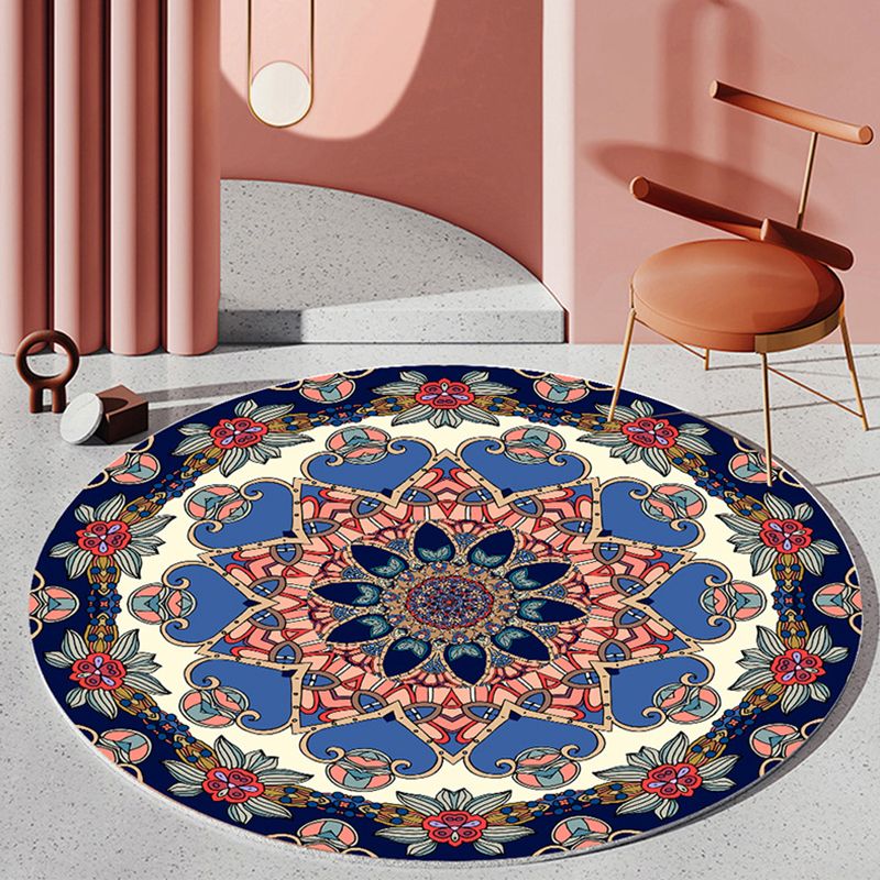 Tapis à imprimé floral rond Polyester tapis classique