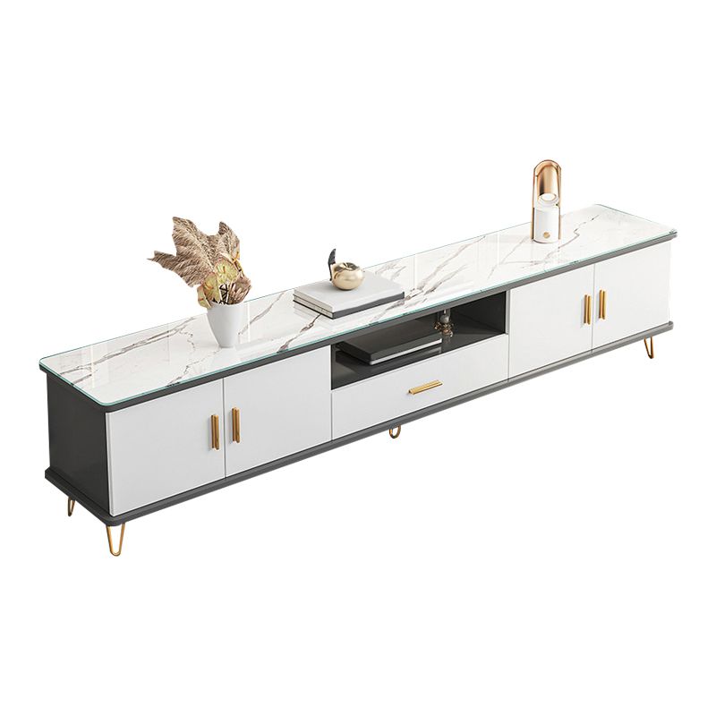 Glam TV Stand Console Open Storage Media Console for Living Room