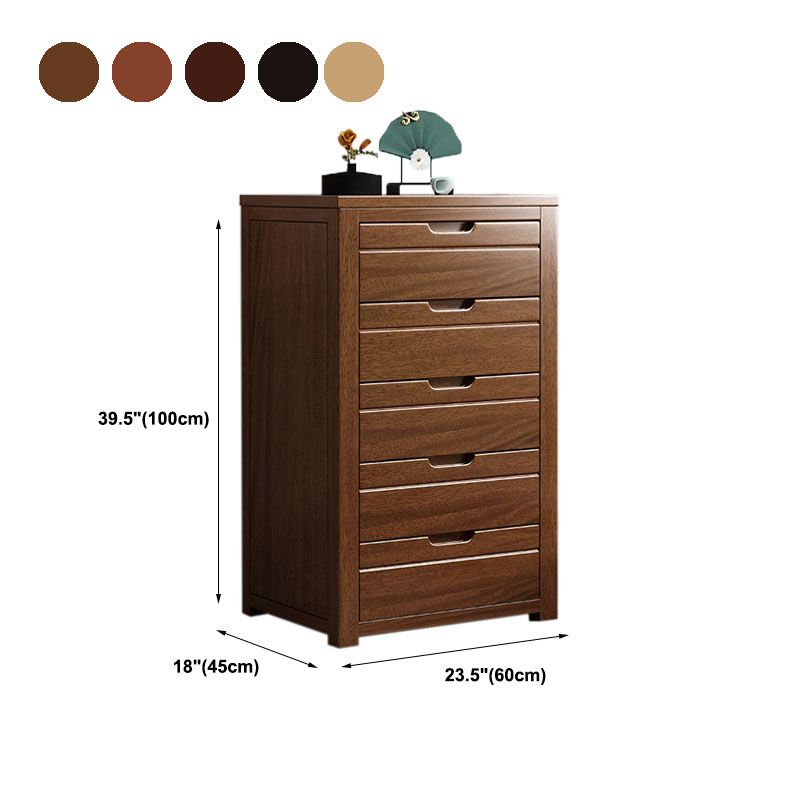 Contemporary Style Walnut Wood Dresser Bedroom Lingerie Chest with Drawer