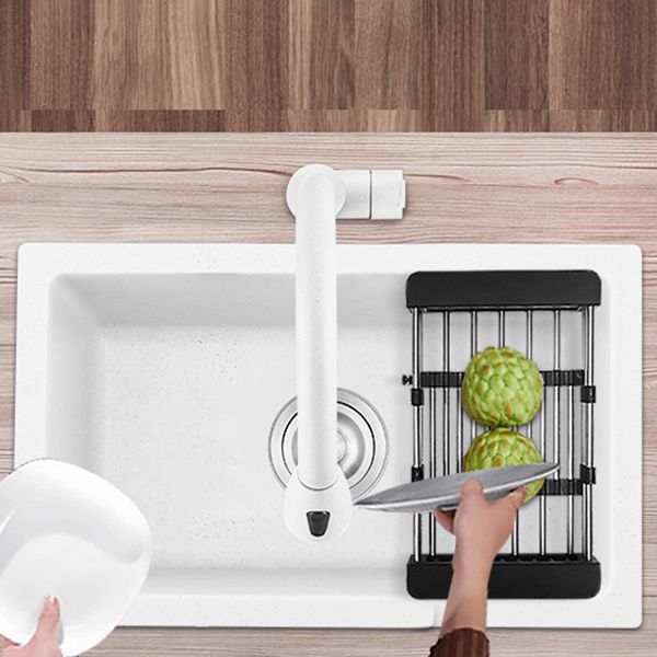 Quartz Kitchen Sink Single Bowl Kitchen Sink with with Drain Strainer Kit
