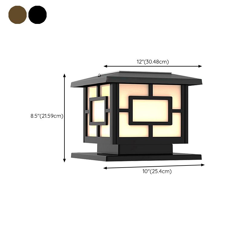 Modern Metal Pillar Lamp Simple LED Solar Lighting Fixture for Garden