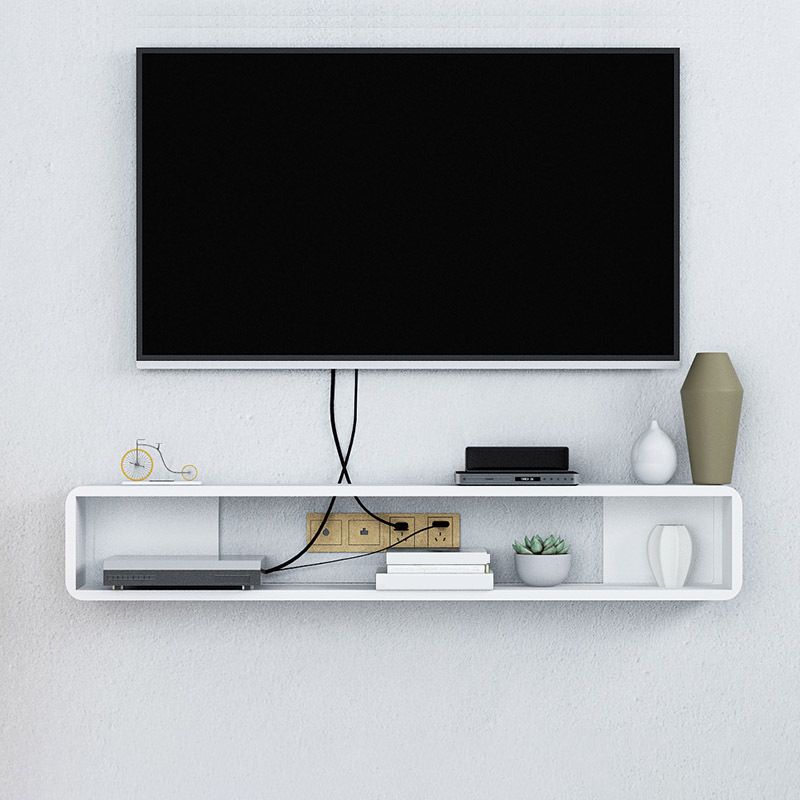 Scandinavian Wood TV Media Stand Matte Finish Media Console with Shelves