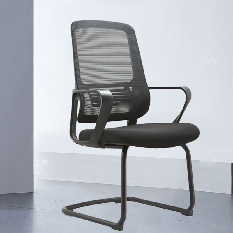 Modern Fixed Arms Desk Chair Mesh-back Conference Chair for Office