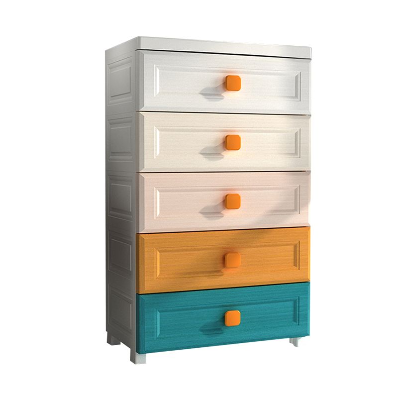 Scandinavian Kids Furniture Plastic Vertical Nursery Dresser with Drawers