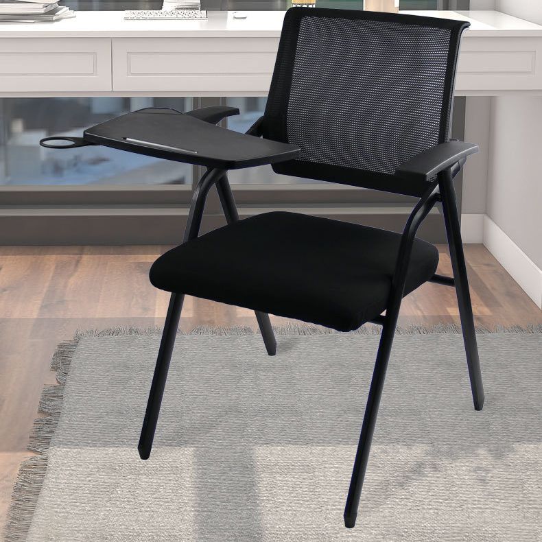 Black Metal Frame Modern Conference Chair Mid Back Computer Office Chair with Arms