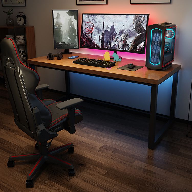 Rectangular Shaped Computer Desk Brown Writing Desk for Home