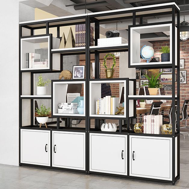 Metal and Wooden Open Shelf Bookcase Etagere Bookshelf for Study Room