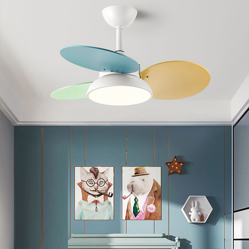 Lámpara de ventilador colgante de Circle de Macaron Círculo Metálico Metálico LED LED SEMI FLUSH LUCHE