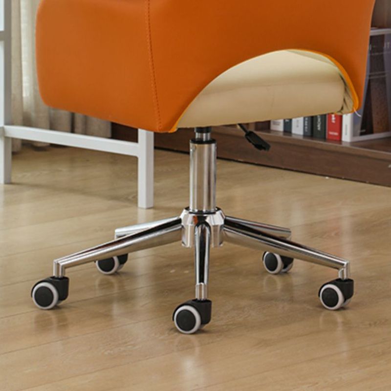 Armless Desk Chair Contemporary Office Chair with Wheels for Office