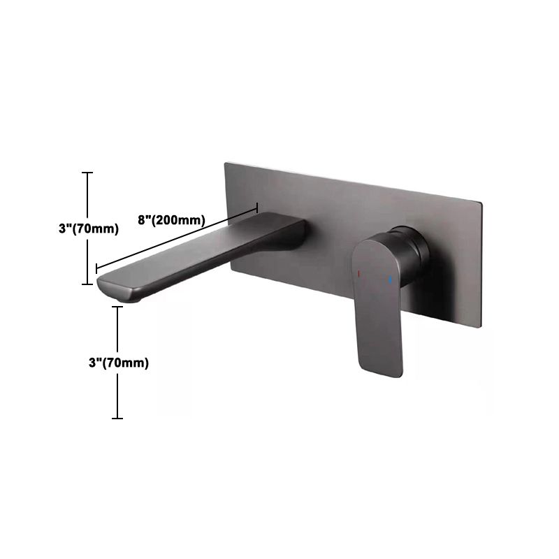 Square Single Handle Bathroom Faucet 2 Hole Wall Mounted Bathroom Faucet