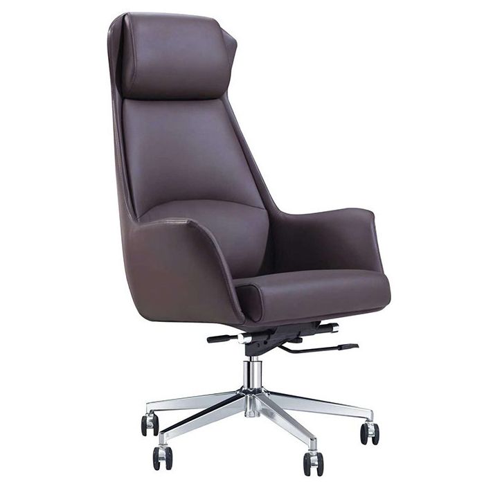 Executive Swivel Chair with Wheels Modern Task Chair with Chrome Frame