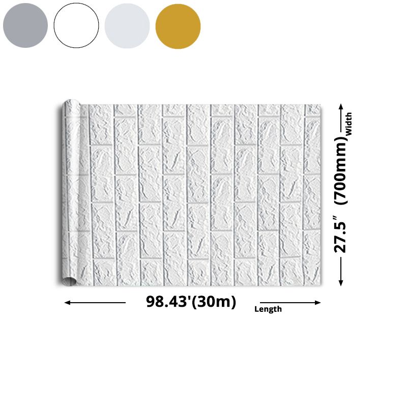 Modern Wall Ceiling 3D Embossed Peel and Stick Waterproof Wall Paneling in White