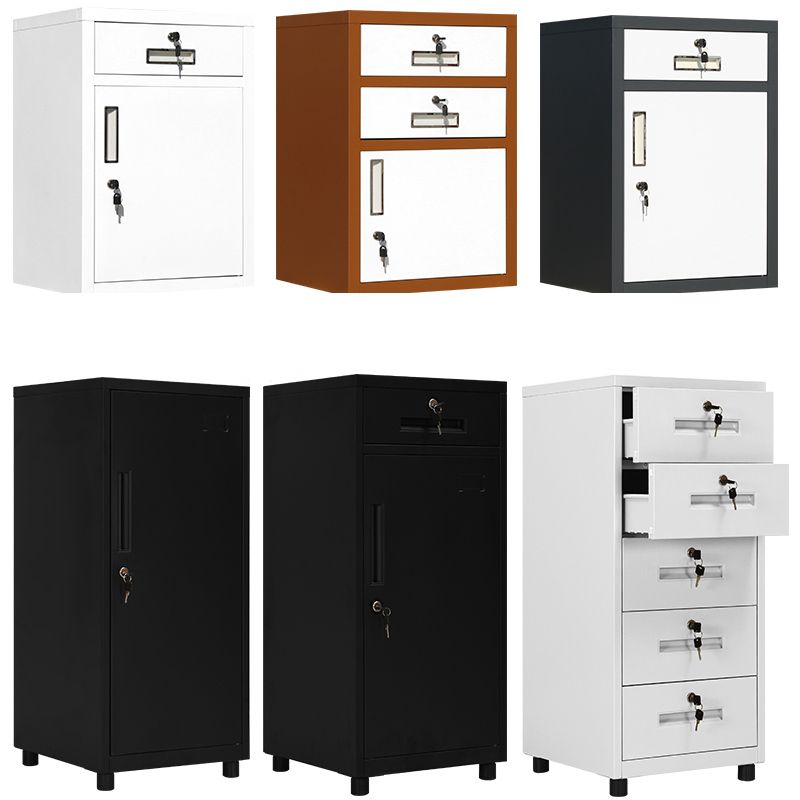 Contemporary File Cabinets Steel Frame Filing Cabinets with Key Lock for Office