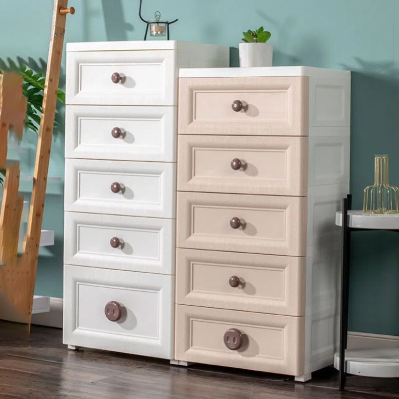 Contemporary Vertical Baby Dresser Plastic Kids Furniture for Bedroom