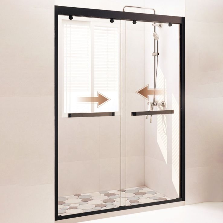 Inline Double Sliding Semi Frameless Tempered Glass Shower Door