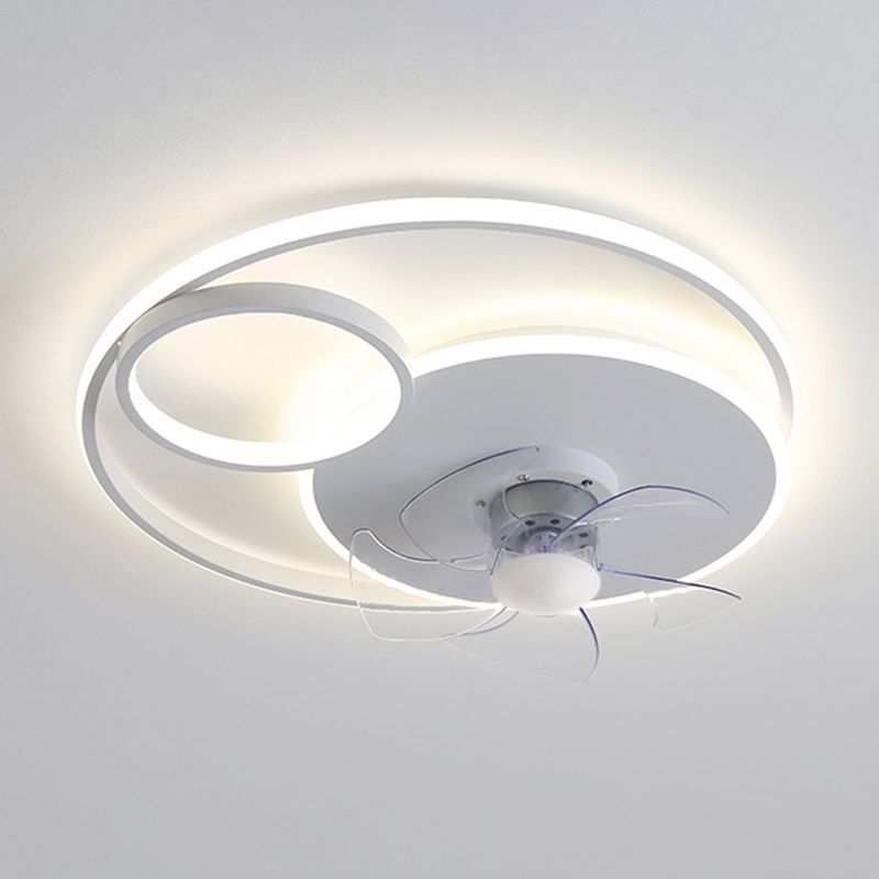 5-Blade Modern Ceiling Fan White/Golden LED Fan with Light for Home