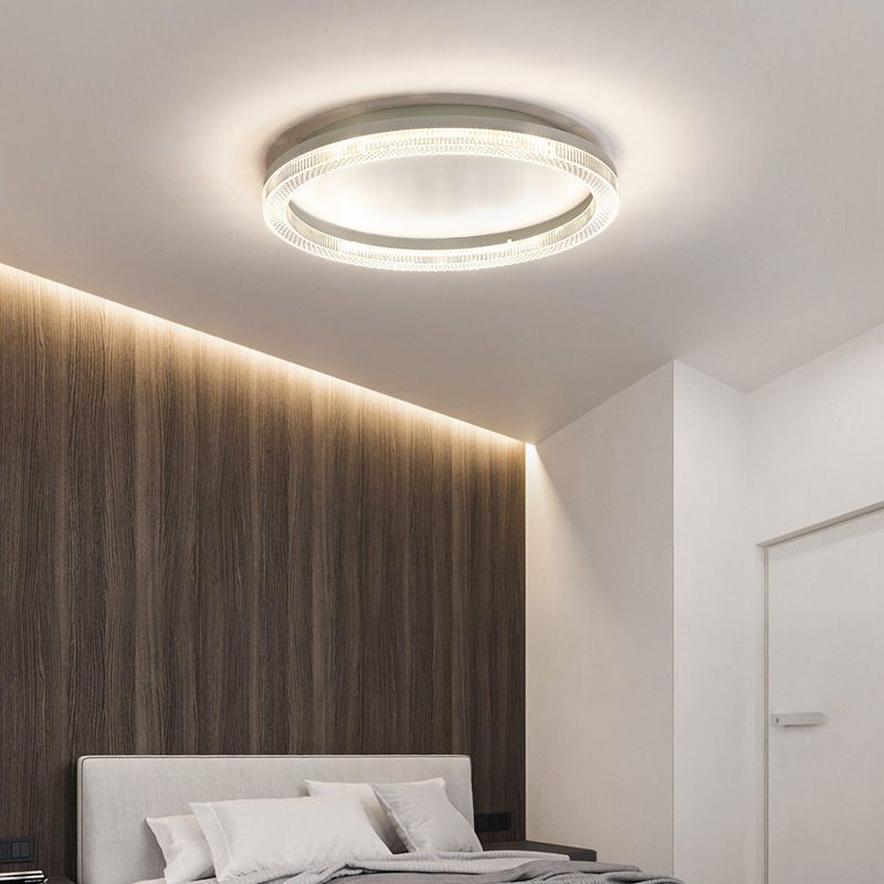 Single White/Golden Flush Mount Lighting Round Ceiling Light for Bedroom