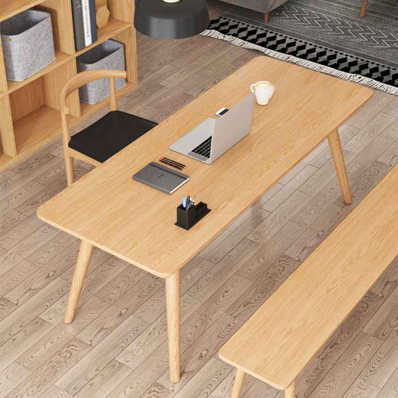 Rectangular Shaped Executive Desk Natural Writing Desk for Office