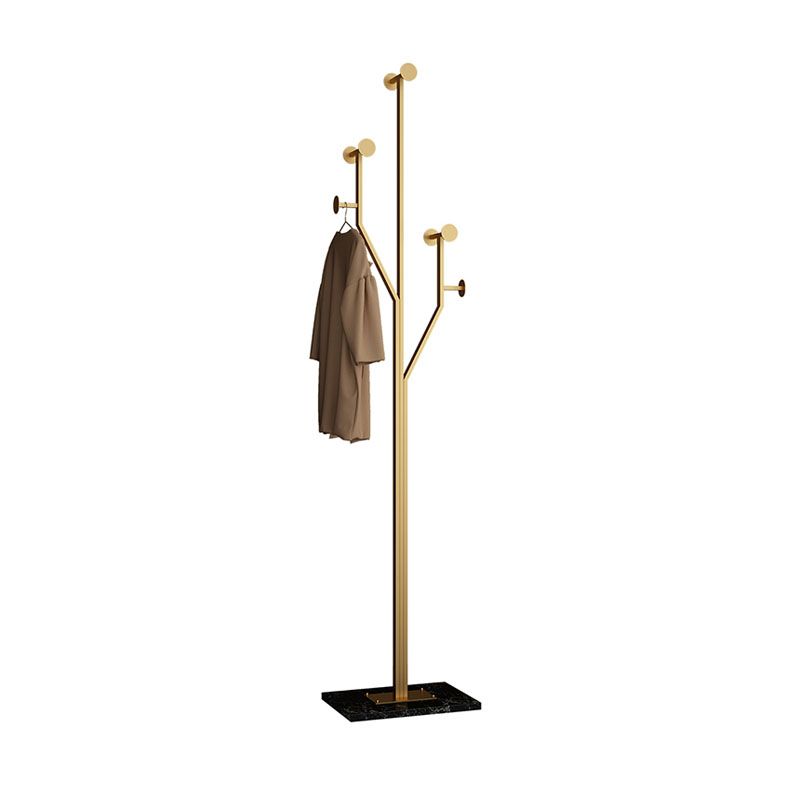 Glam Metallic Hall Tree Hooks Design Coat Rack for Living Room