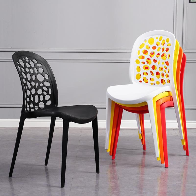 Contemporary Style Armless Plastic Side Chair Open Back Side Chair