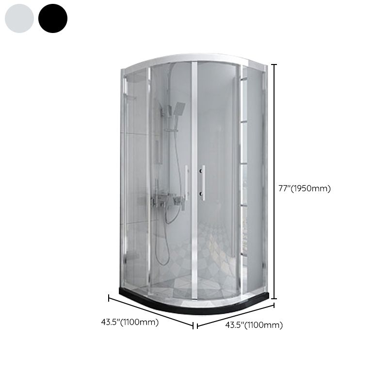 Rounded Tempered Glass Shower Enclosure with Shower Door Corner Shower Enclosure