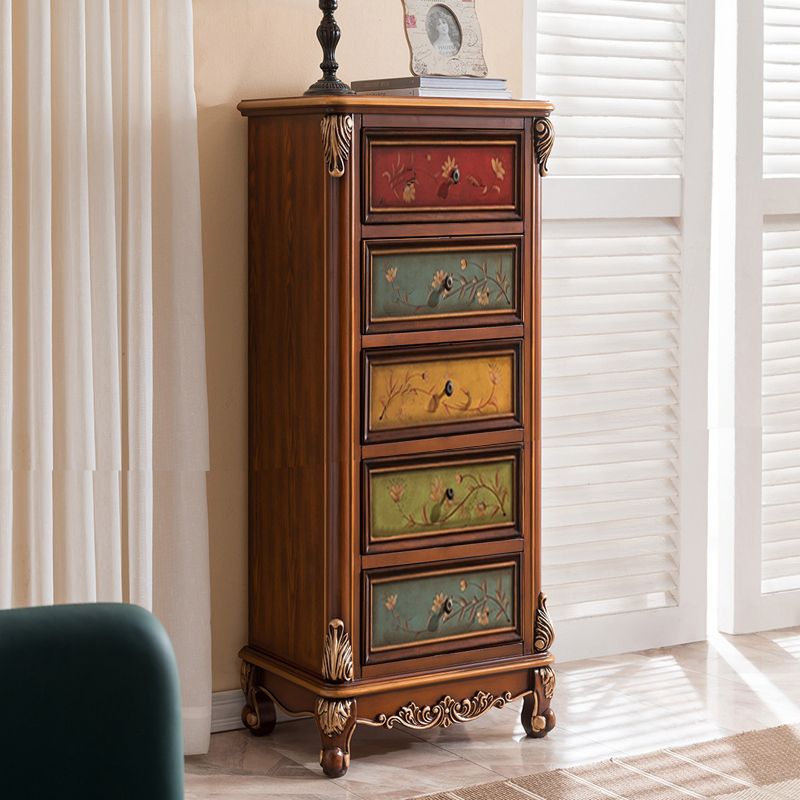 Mid-century Modern Distressed Wood Chest Rectangle Accent Chest with Drawers