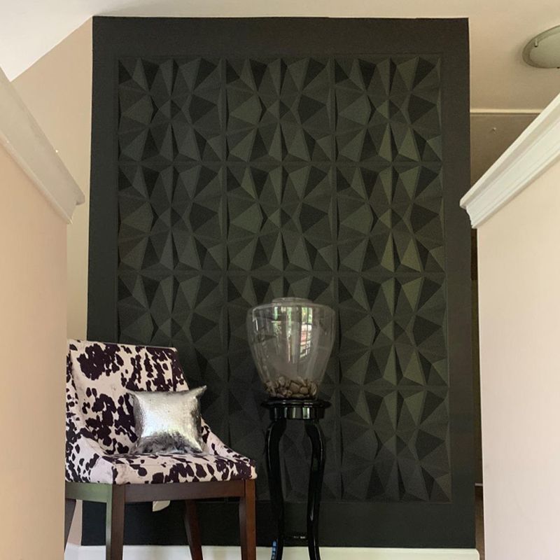 Modern Tin Backsplash Paneling Smooth Upholstered Wall Ceiling in Black and White