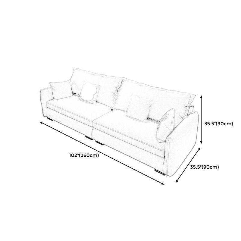 Modern Cushions Standard Sofa 35.43"High Square Arm Sofa, Beige