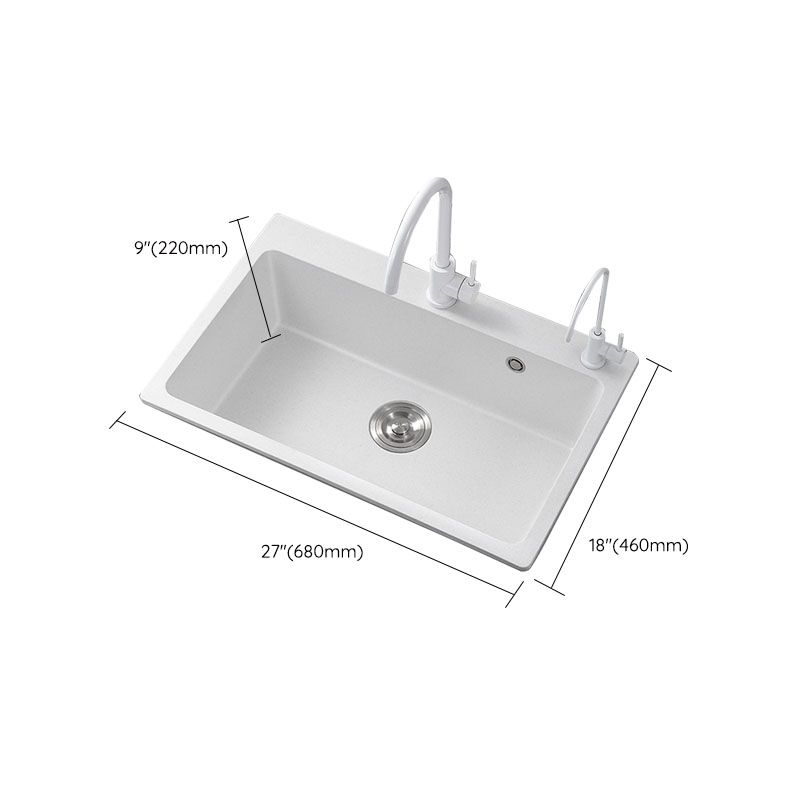 Modern Kitchen Sink Quartz with Accessories and Faucet Drop-In Workstation Sink