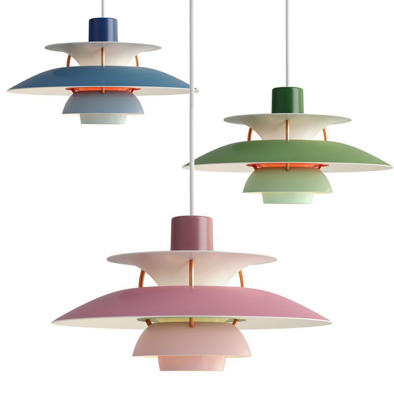 Luminaire pendentif multicouche Macaron Aluminium 1-Light Living Room Hanging Light