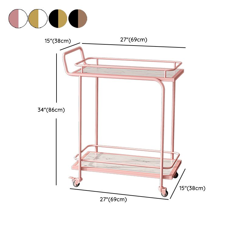 Modern Style Open Storage Kitchen Trolley Rectangular Dining Room Prep Table