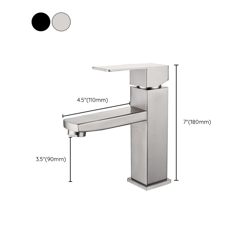 Basic Sink Faucet Plain Low Arc Metal Centerset Sink Faucet for Bathroom