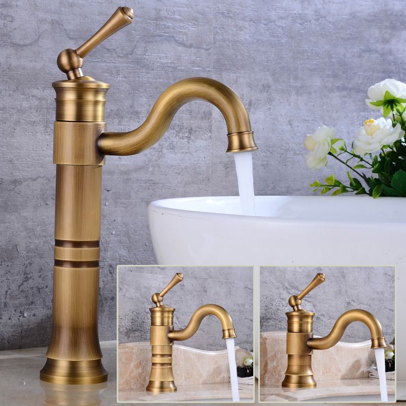 Classic Vessel Sink Bathroom Faucet Swivel Spout Single Handle Vessel Sink Faucet