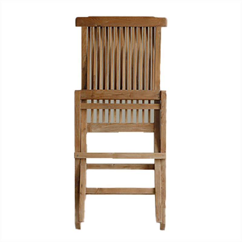 Modern Patio Dining Chair Solid Wood Natural Armles Folding Outdoor Bistro Chairs