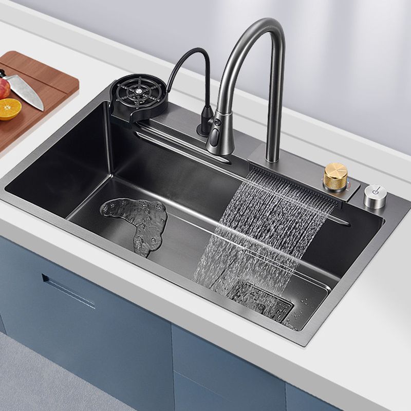 Stainless Steel Kitchen Sink Modern Style Rectangle Shape Kitchen Sink