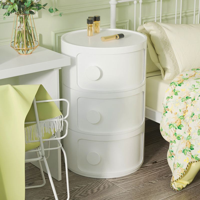 Plastic Bed Cabinet Modern Round Left Side Door Bed Nightstand