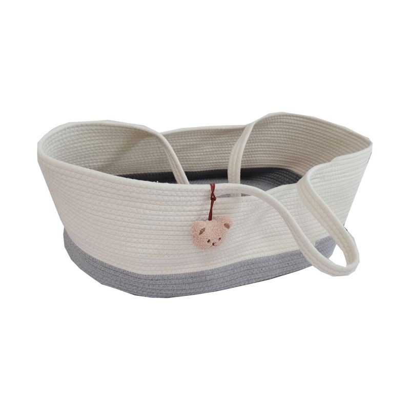 Upholstered Crib Cradle Oval Folding Moses Basket for Newborn