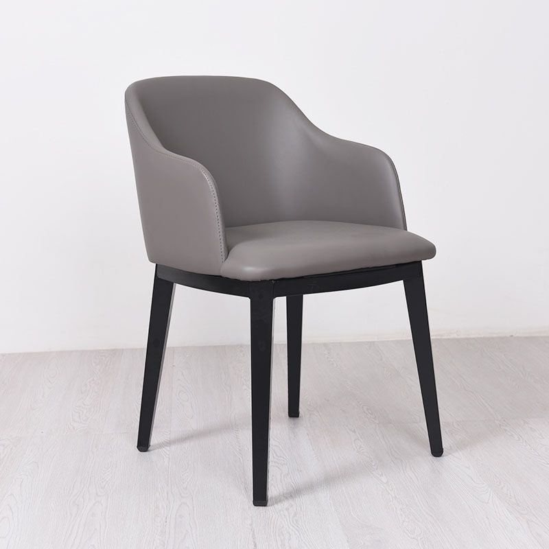 Arm Dining Chairs Modern Faux Leather Side Chairs for Kitchen