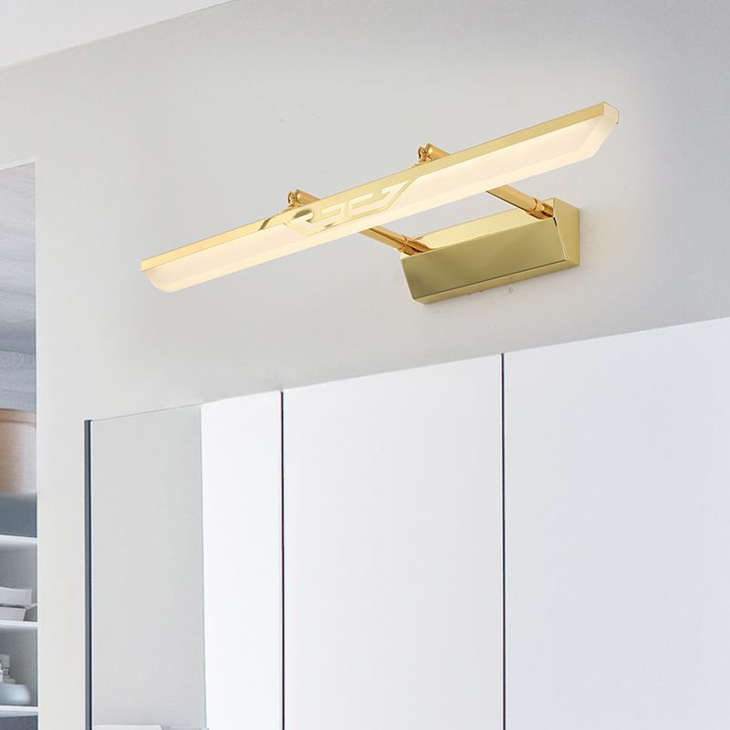 Modern eenvoudige roestvrijstalen ijdelheid licht geometrie schaalbare led ijdelheid lamp voor slaapkamer