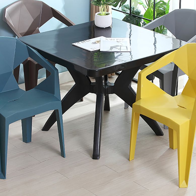 Modern Style Chair Dining Arm Chairs for Kitchen with Plastic Legs