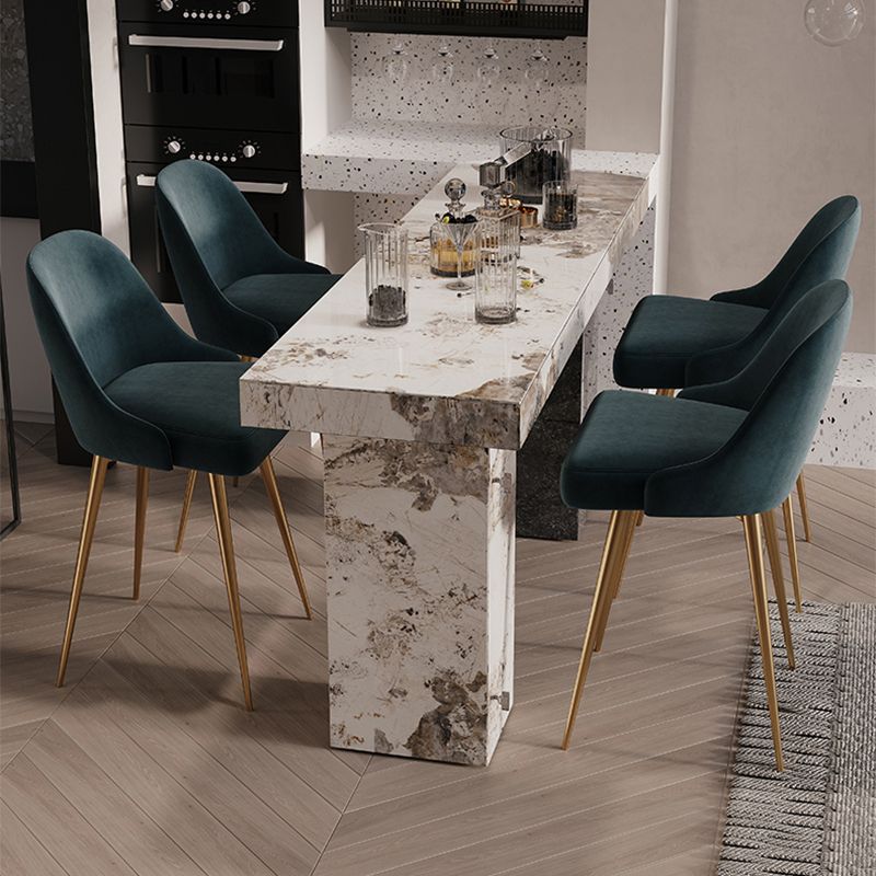 Modern Style Rectangle Stone Bar Dining Table Table for Living Room