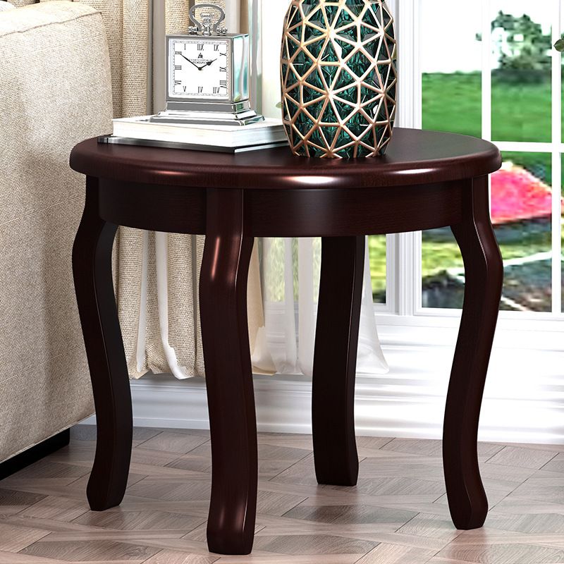 Square/round Coffee Table with Solid Wood Base with 4 Legs Cocktail Table